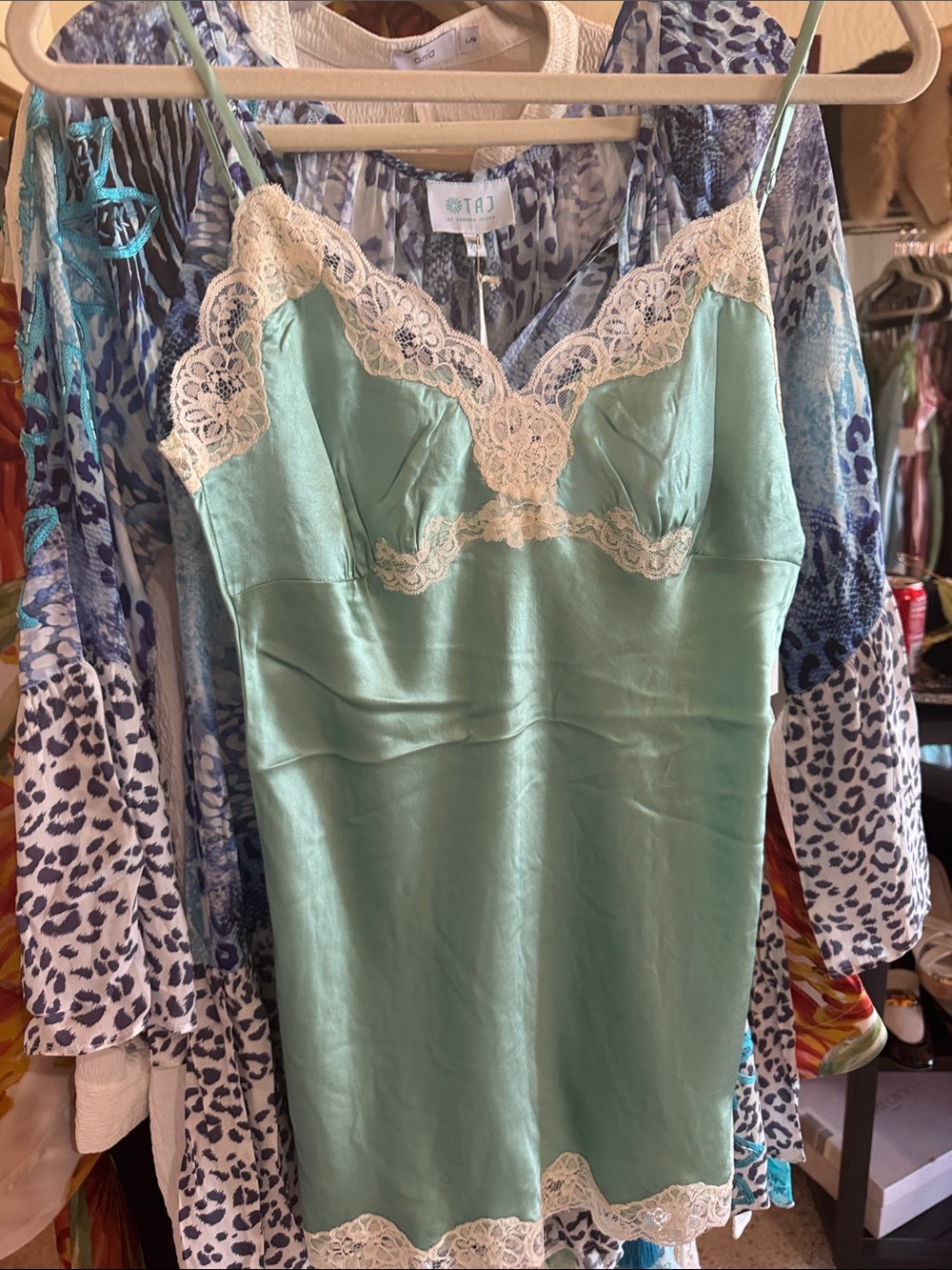 Gold Hawk Washable Silk Winter Surf Cami W/Silk Lace. NWT $200